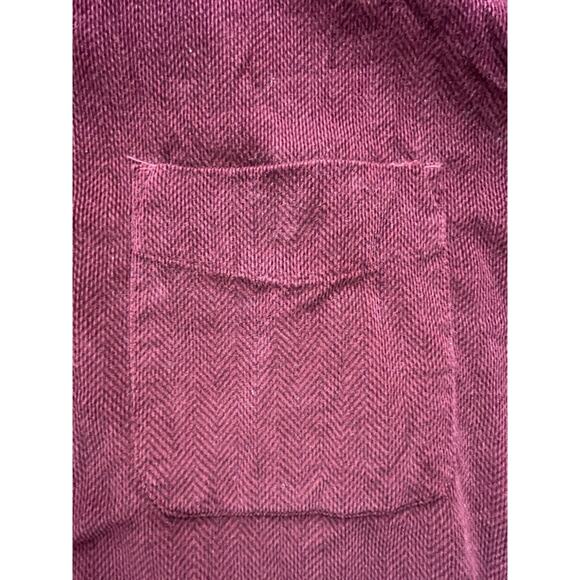 Eddie Bauer Corduroy Flannel Shirt Men's XL Tall Red Herringbone - Picture 7 of 13